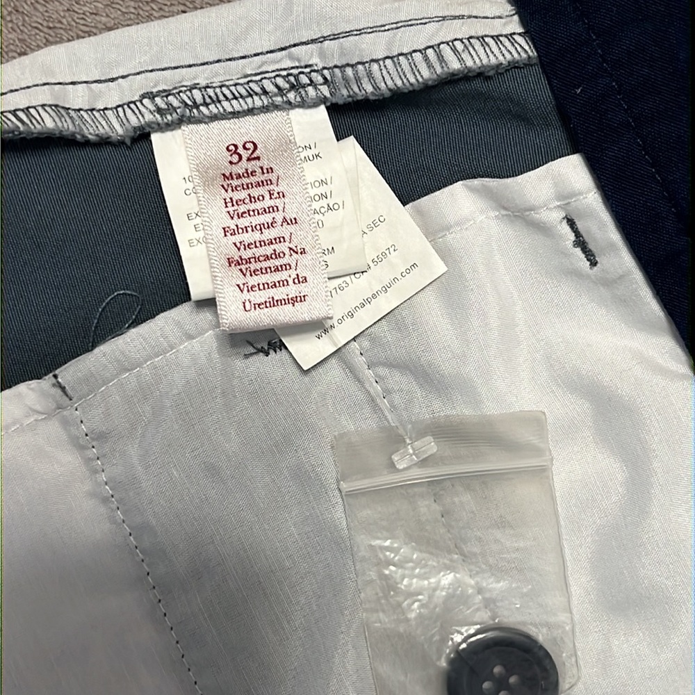 Men's Original Penguin Blue Chino Shorts - Picture 13 of 16